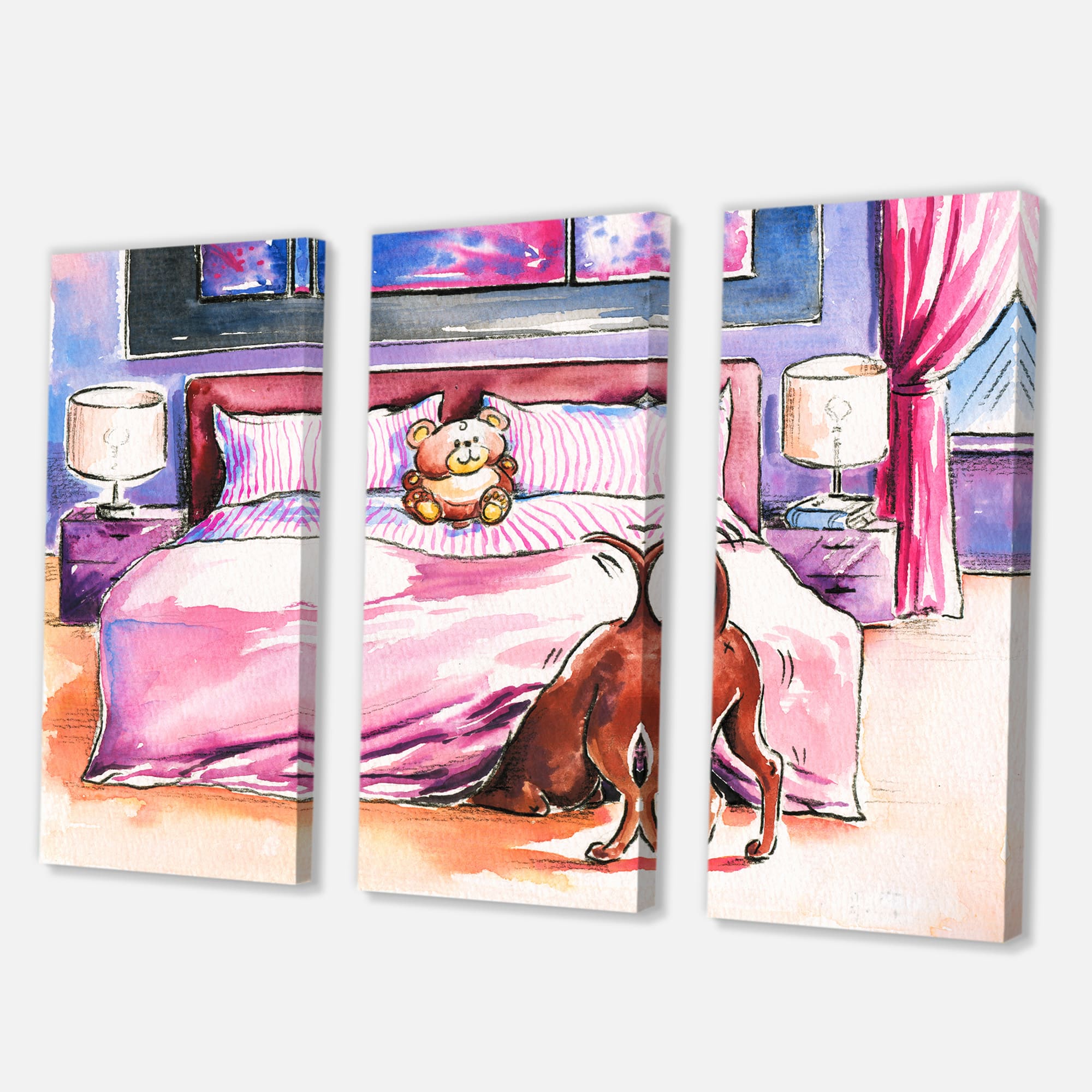 Designart - Brown Dog Looking Under the Bed